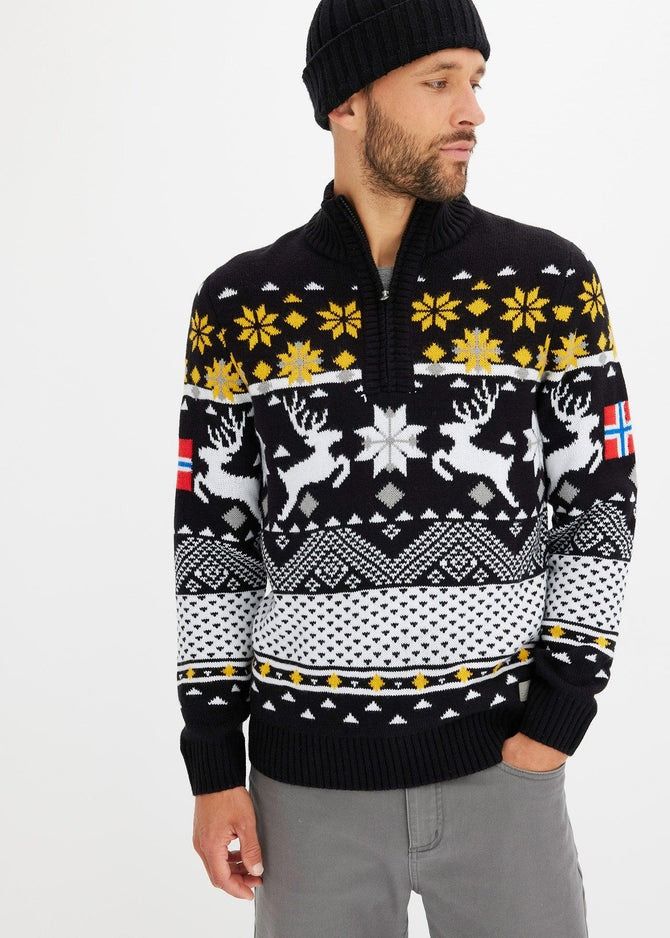 B.P.C sweter męski w norweski wzór r.L