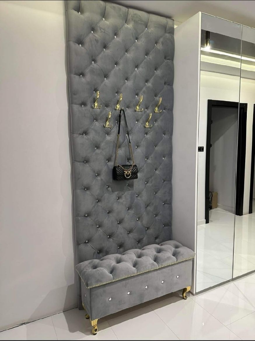 Wieszak Glamour Chesterfield pod wymiar panel kryształki