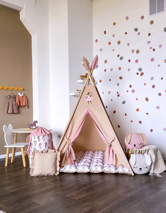 Вигвам с ковриком бомбон/ детская палатка