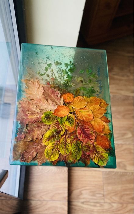 Stół z żywicy epoksydowej, ergonomiczny "Jesienne wariacje"