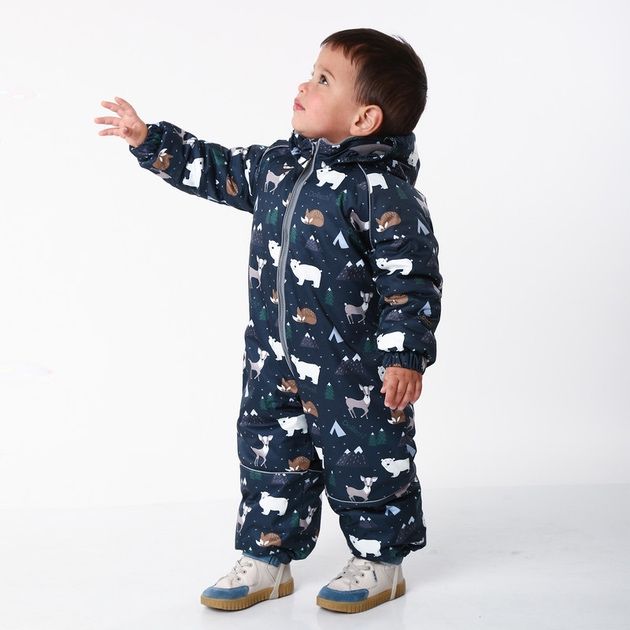 Зимовий дитячий теплий цільний комбінезон