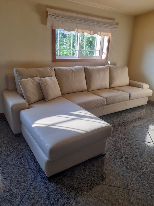 Sofá chaise longue novo em pele