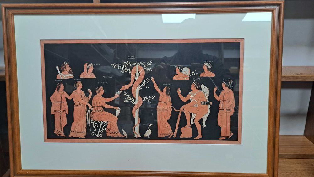 Obraz w ramie – scena mitologiczna, styl grecki, 73x48 cm (167)