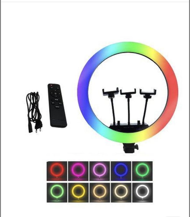 Кільцева LED лампа 45 см RGB 8 кольорів SOFT RING LIGHT