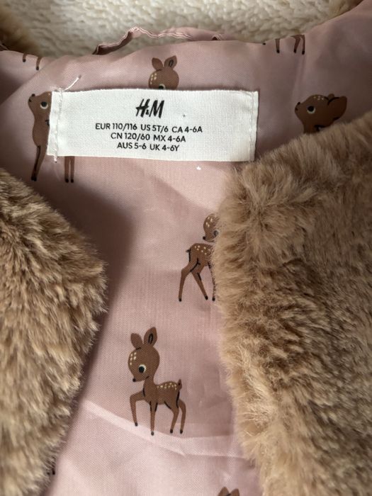 REZERWACJA H&M 110/116 Futerko kamizelka z futerkiem brązowa