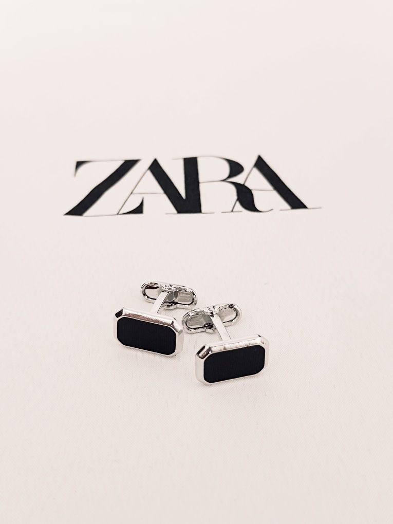 Spinki do mankietów koszuli męskie prostokątne Zara Accessories