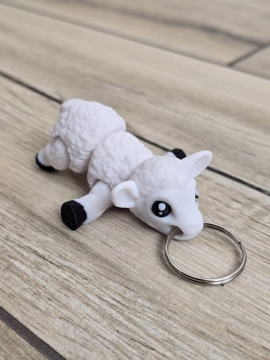 Biała Owieczka - Brelok do Kluczy 3D - Brelok Druk3d fidget Keychain