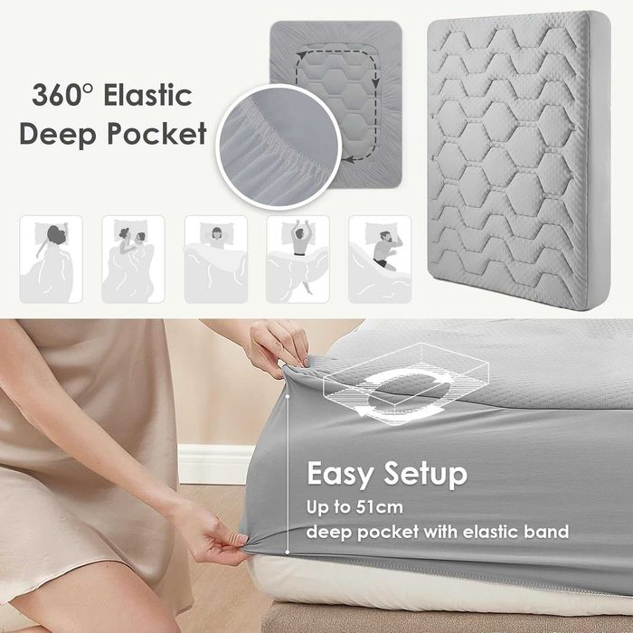 Nakładka żelowa pianka memory na  materac EHEYCIGA 160x200