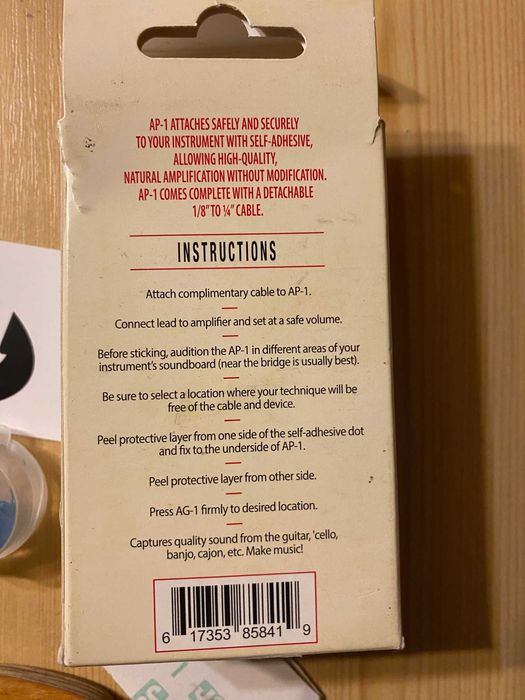 KNA Pickup AP1 przetwornik transducer piezo gitara ukulele skrzypce