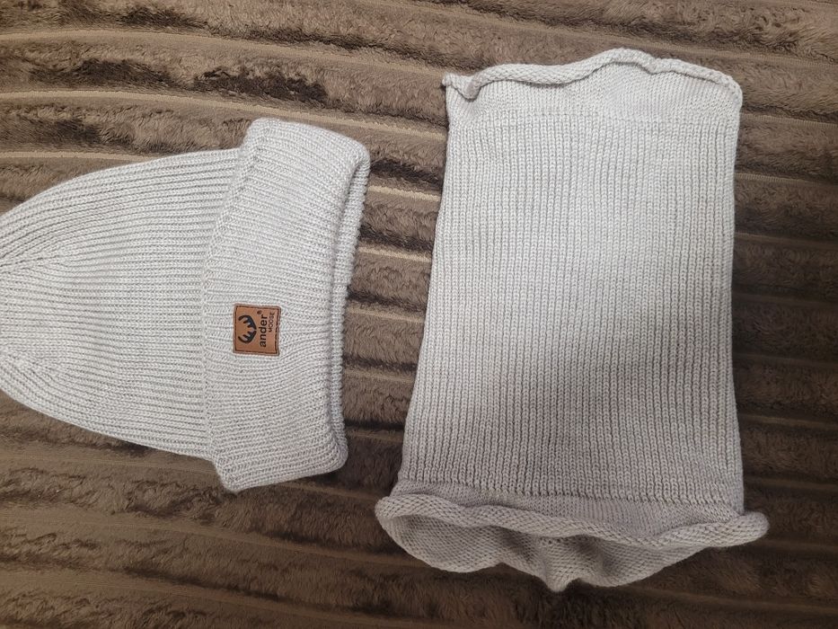 Czapka z kominem z wełny Merino