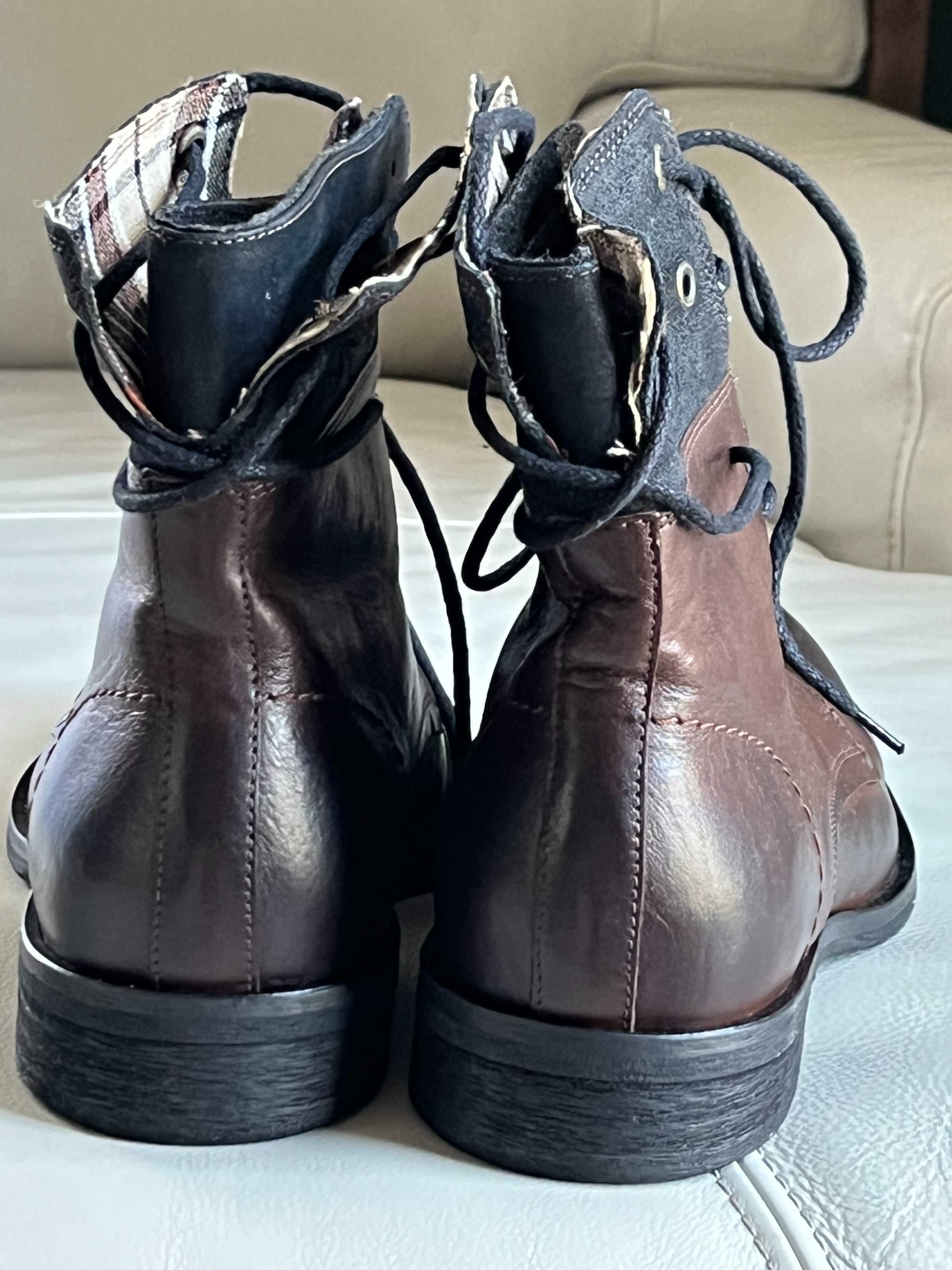 Buty męskie brązowe skórzane r. 40 Ryłko nowe