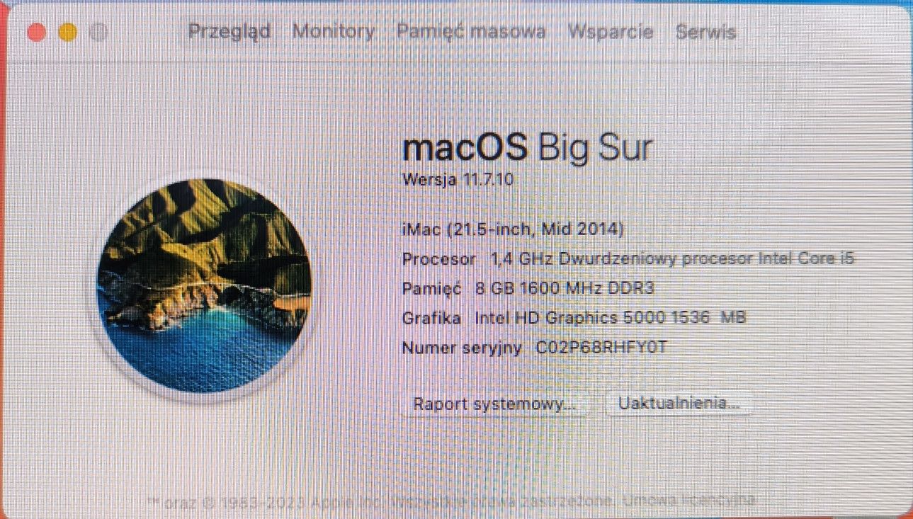 Apple iMac 21,5 , 2014, i5, 8gb ram , 1tb SSD .