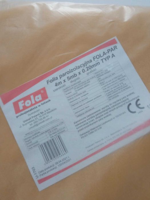 Folia paroizolacyjna żółta 0,20 mm 4x3m