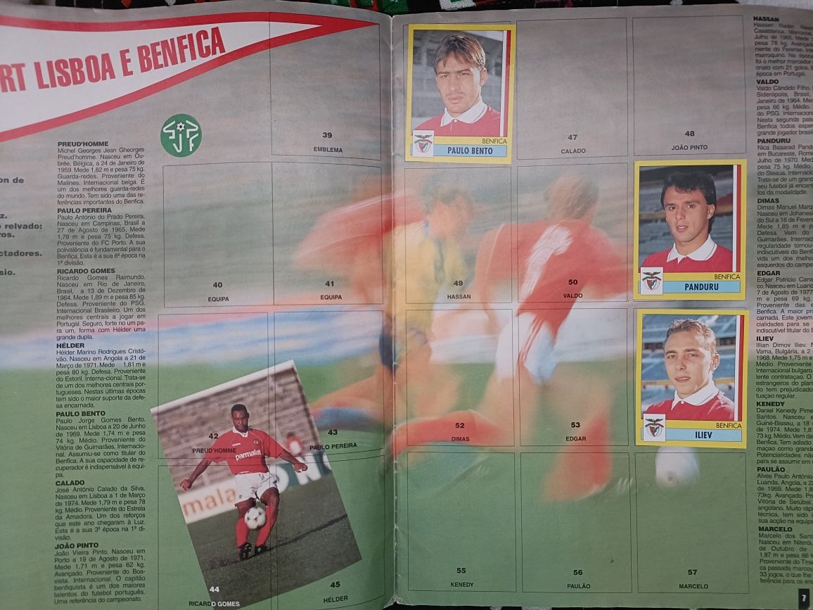 Camisa Benfica época 95/96 com oferta de caderneta