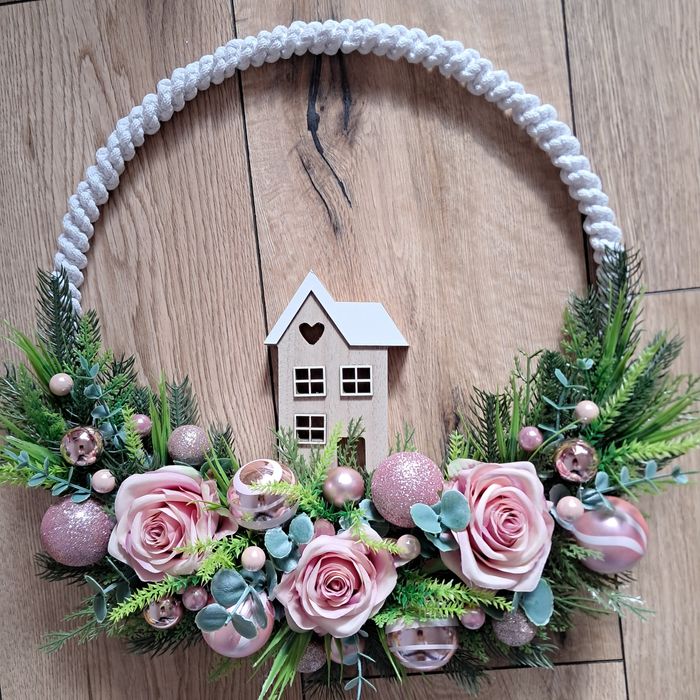 Wieniec świąteczny makramowy