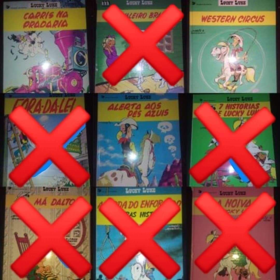 Lote de 7 Livros do Lucky Luke