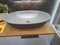 Umywalka nablatowa Norris 60x35 owalna antracyt