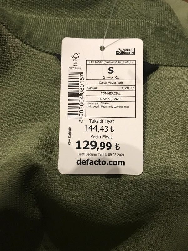 Zielona koszula DeFacto r.s