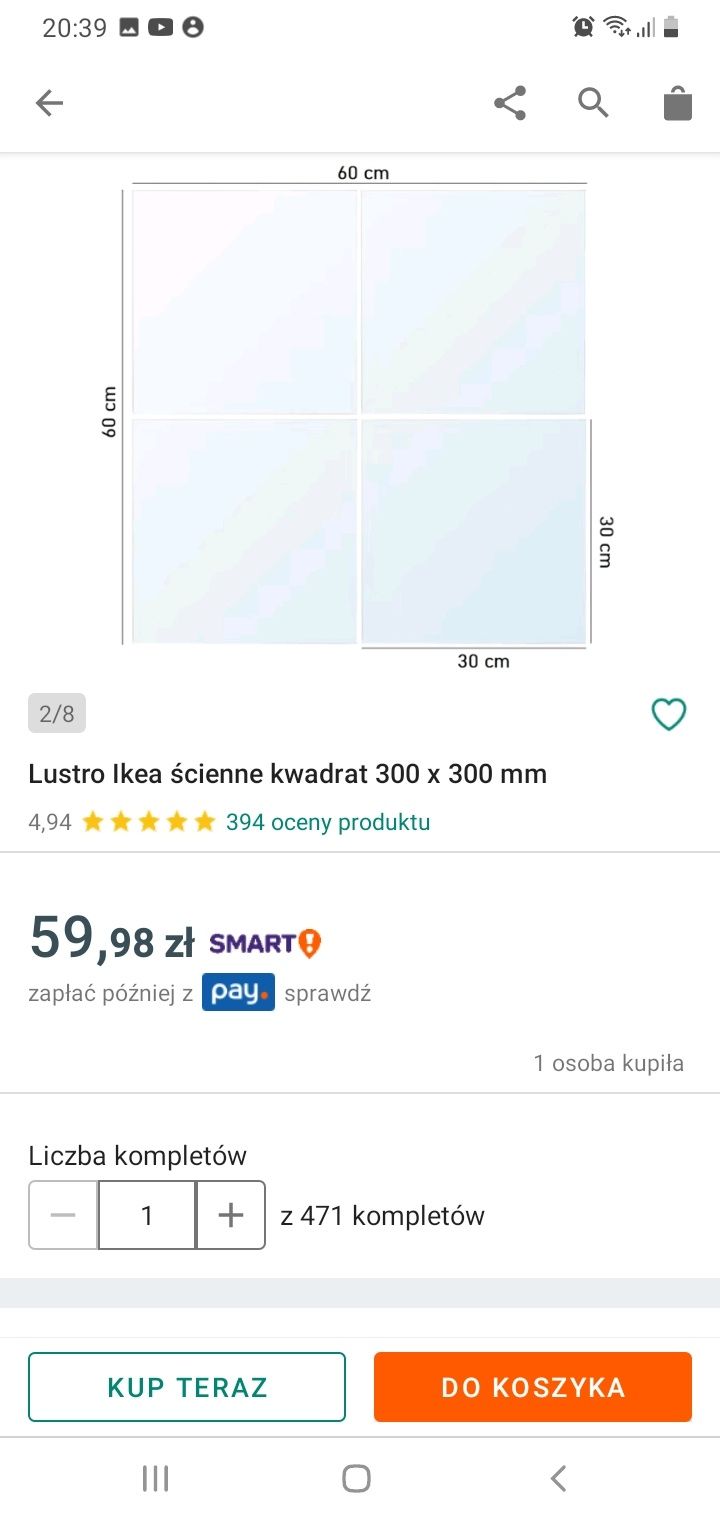 Lustra na ścianę, szafę, drzwi 4szt. 30x30 po 40zł