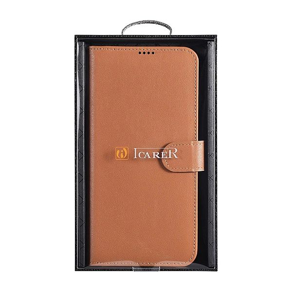 Etui ICarer Haitang Leather Wallet Case do Samsung Galaxy S22 Plus brą