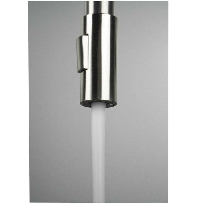 Deante Luno bateria zlewozmywakowa elastyczna 2-funkcyjna biała-stal