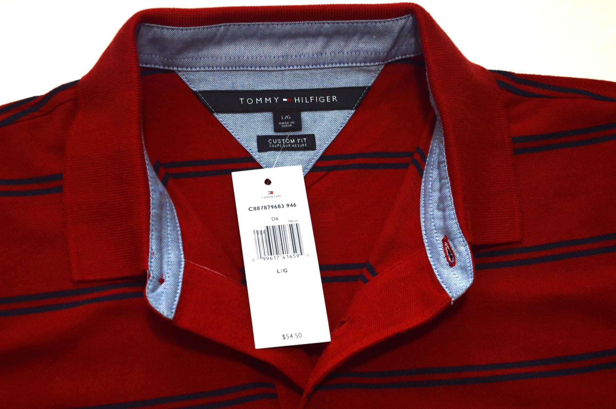 Polo Tommy Hilfiger Custom Fit Bordowy Kolor oryginał różne rozmiary