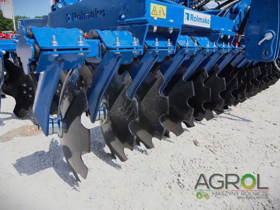 Brona talerzowa ciężka 4m Rolmako U652 hydraulicznie składana daszek