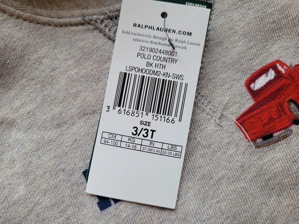 Bluza Chłopięca Ralph Lauren Miś Bear 3 lata 98