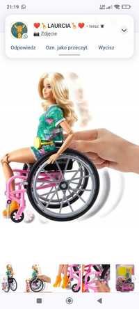 Zestaw Barbie na wózku inwalidzkim