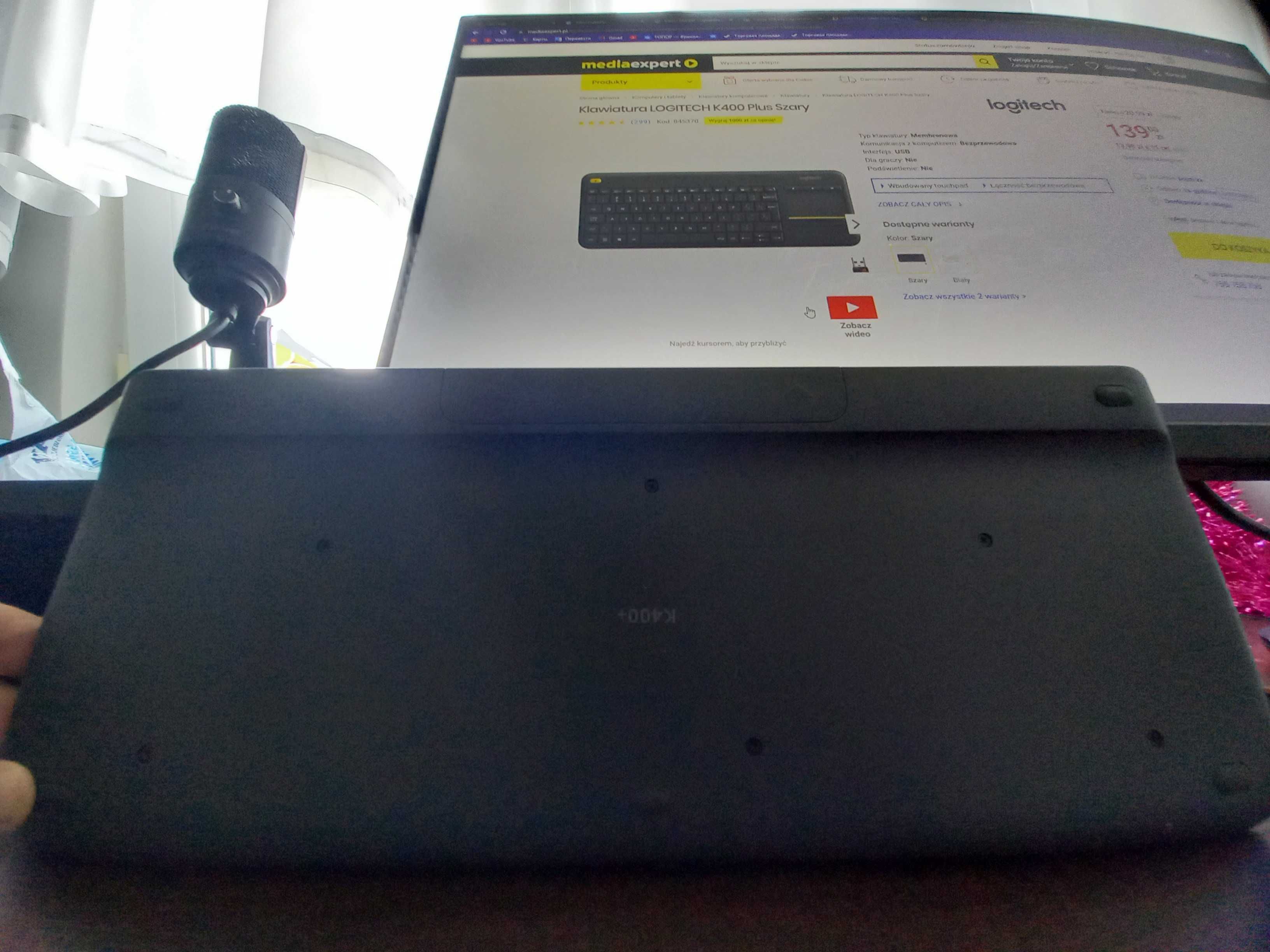 Klawiatura bezprzewodowa Logitech K400 plus
