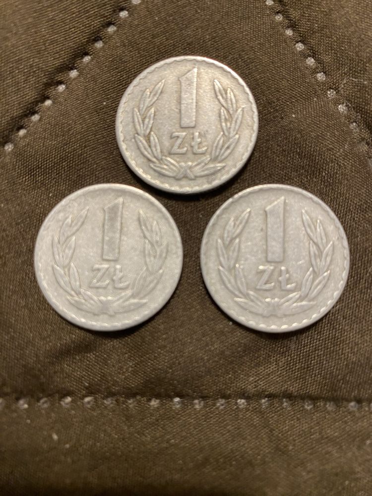 Moneta 1 zł. z 1972 r. 3 szt.
