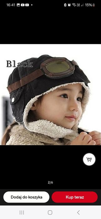 Nowa czapka pilotka z Goglami dla dzieci