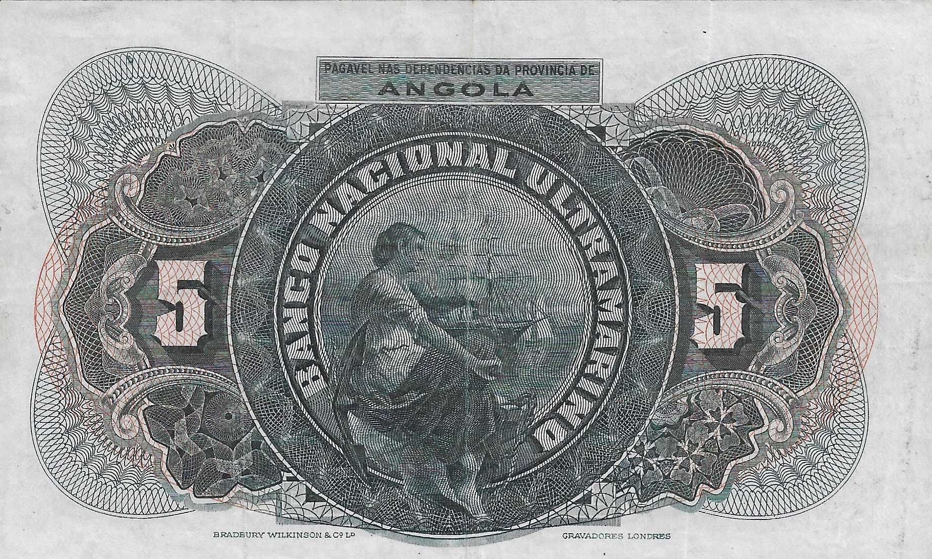 Nota de 5 Escudos - Angola 1921