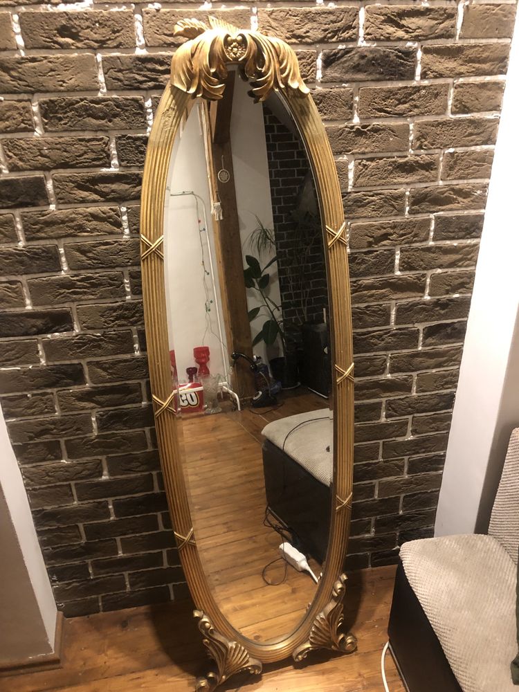 Lustro kryształowe zdobione vintage