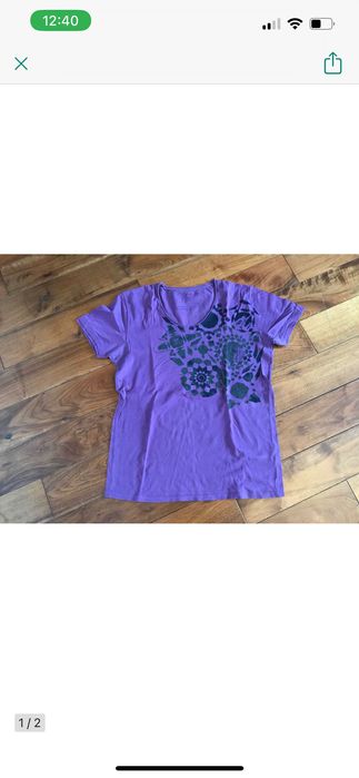 Jack&jones koszulka t-shirt fiolet bawełna L męska