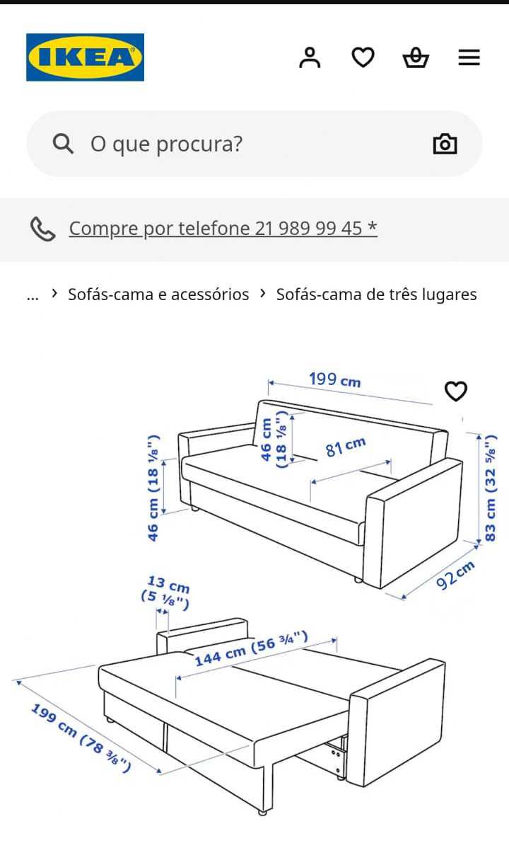 Sofá cama 3 lugares