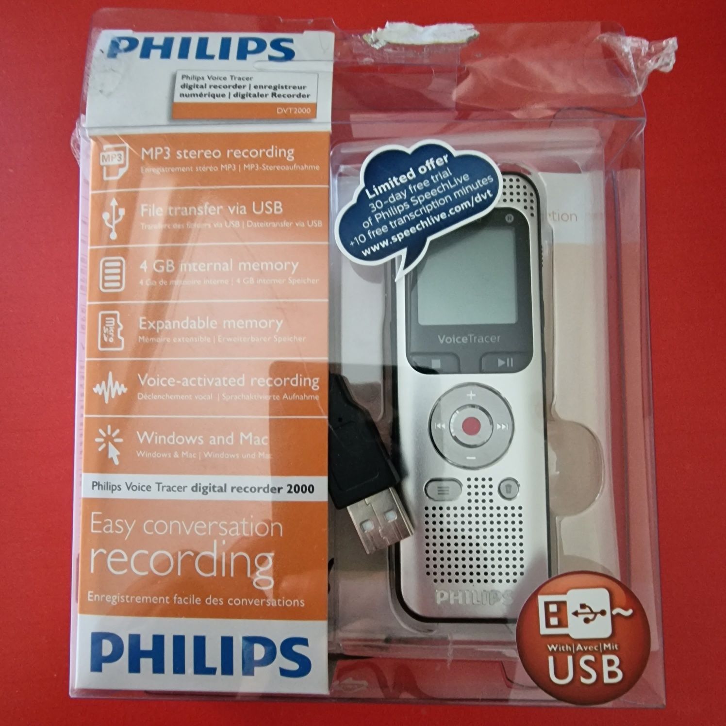 Philips voice tracer digital recorder 2000
