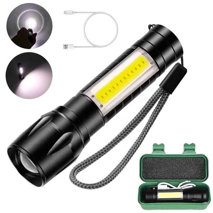 АКЦИЯ Ручной фонарик с кейсом BL 511 COB usb charge