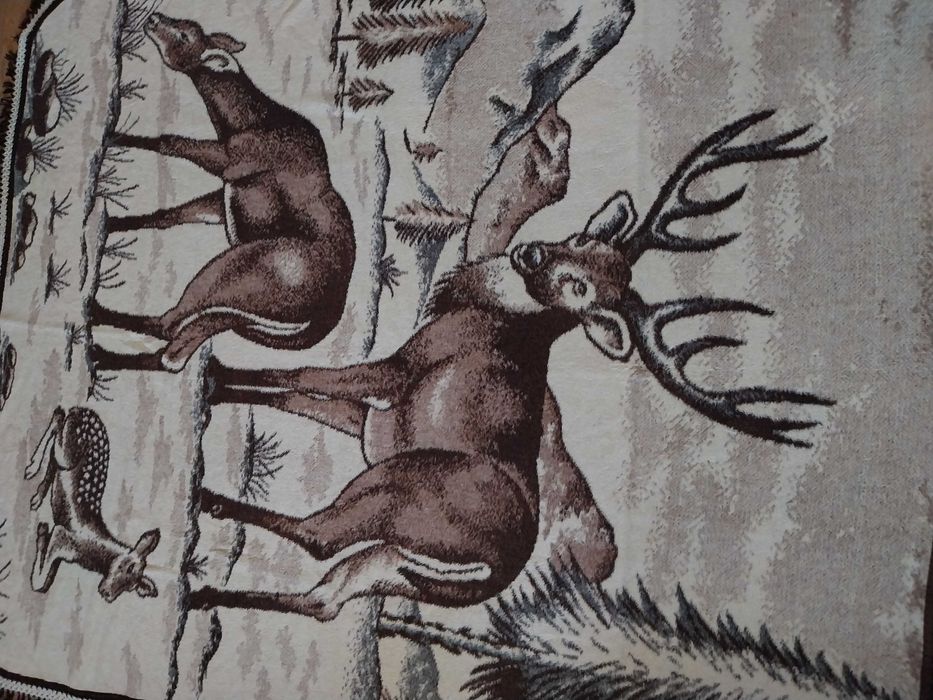 Плед покрывало одеяло, семья оленей.