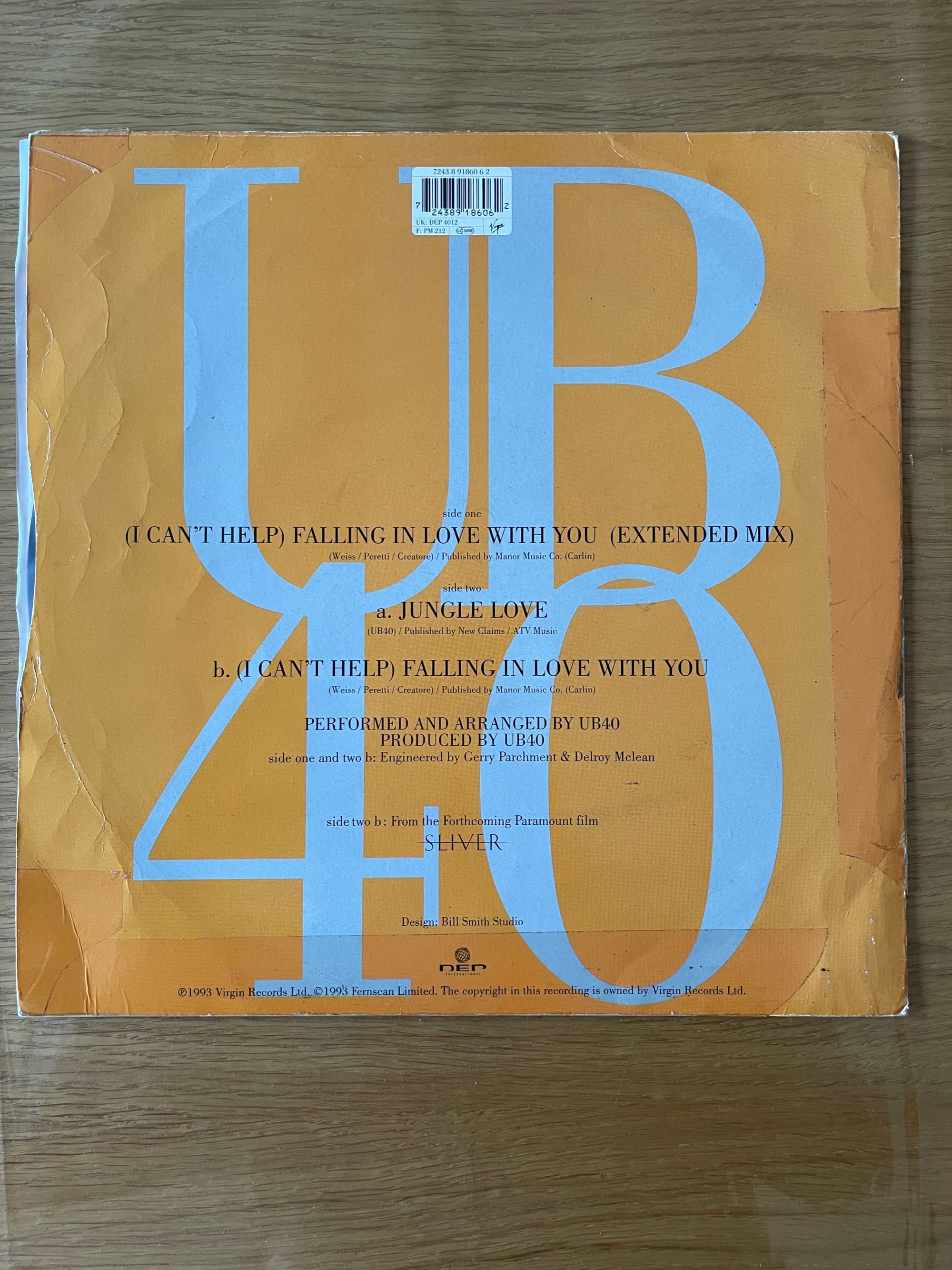 UB40 I can't help falling in Love with You Maxi Single 12"