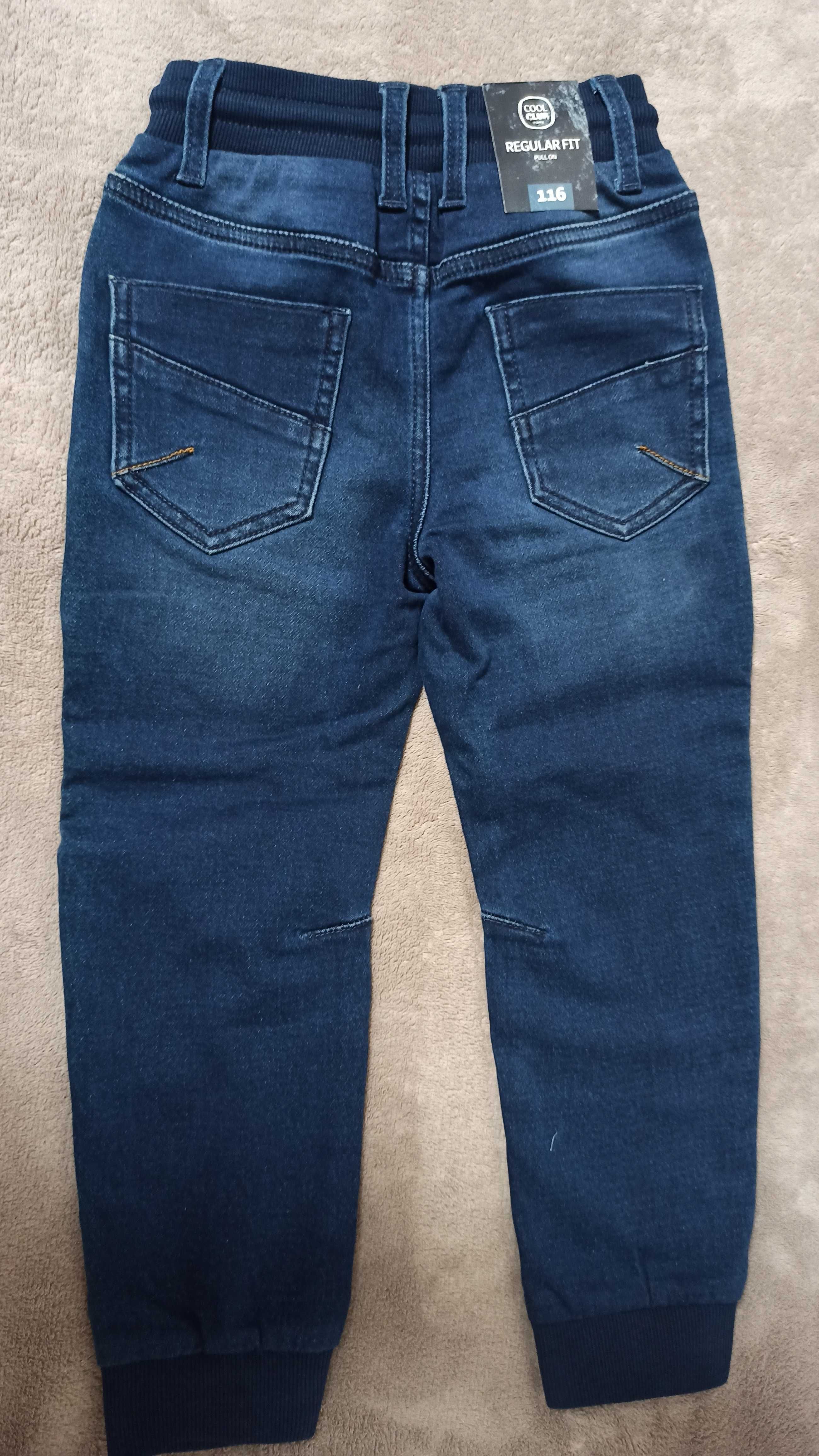 Granatowe spodnie 116 (nowe z metką) stretch Denim collection