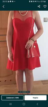 Sukienka 42/44 elegancka  czerwona