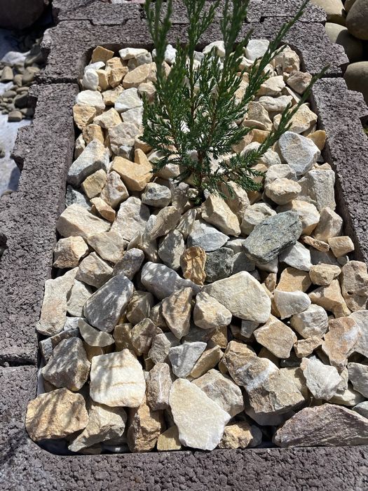 Крихта Мармур Крем 1х2 / 2х4см ландшафтний камінь для клумб доріжок