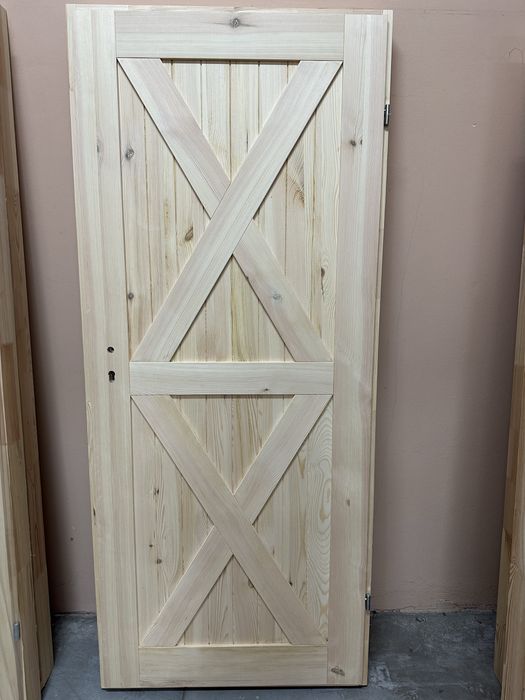 Drzwi X drewniane surowe