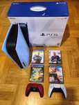 PlayStation 5 z napędem + 2 pady + 4 gry