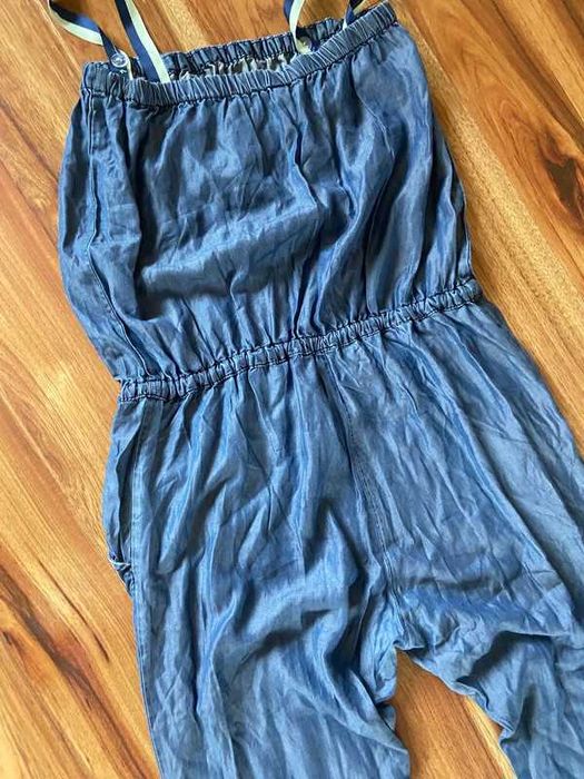 kombinezon ala jeans cienki lekki tuba xl 42 44 +size oversize luzna