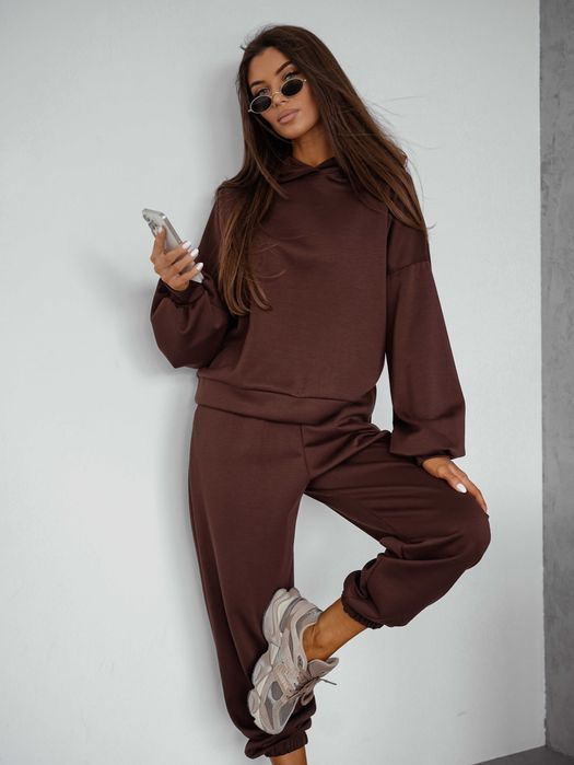 Komplet dresowy damski czekolada L/XL (40/42)