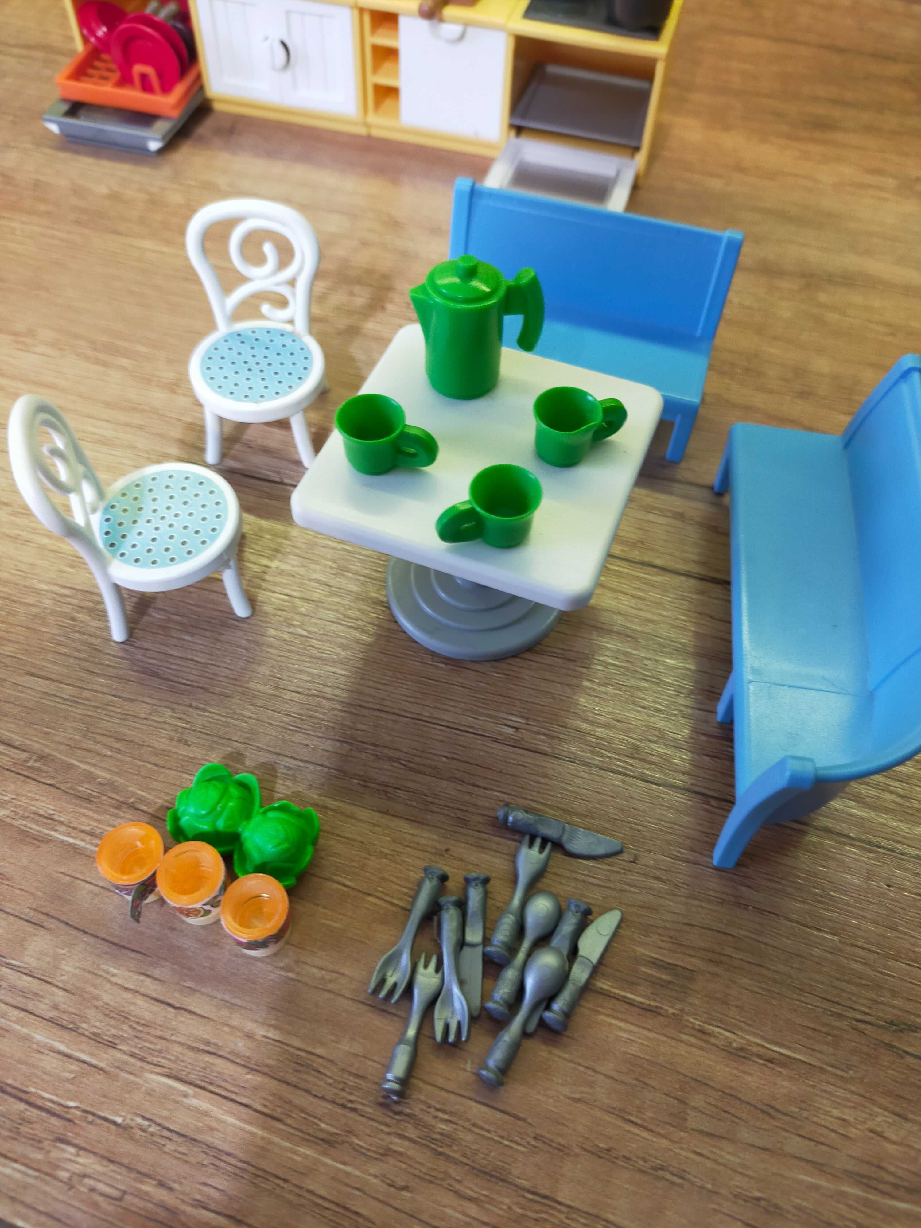 Kuchnia Playmobil akcesoria stolik krzesła używane