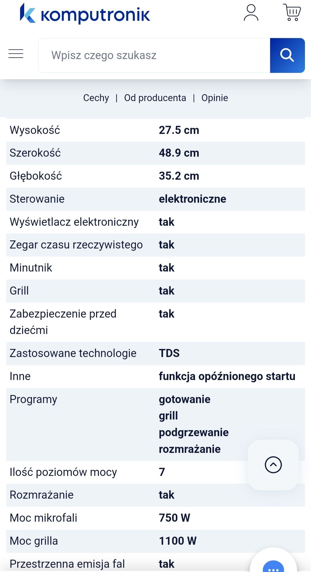 Kuchenka mikrofalowa z grillem Samsung