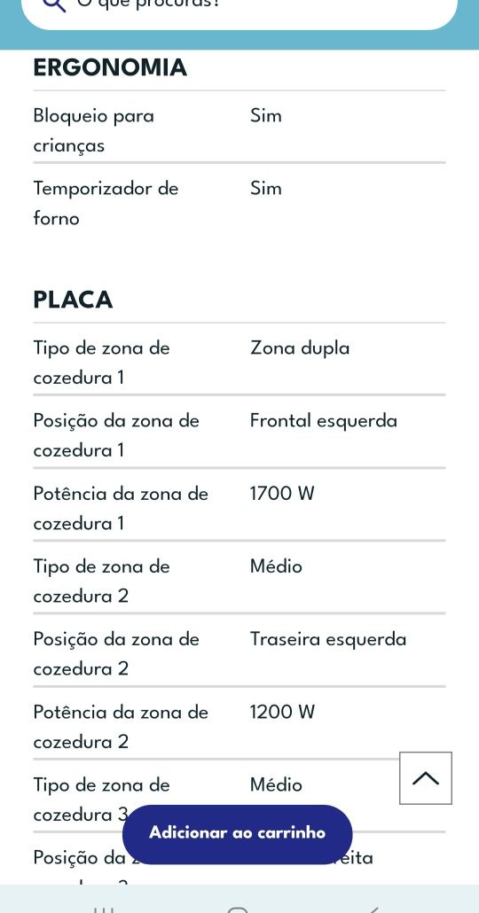 Fogão Beko 100% eléctrico